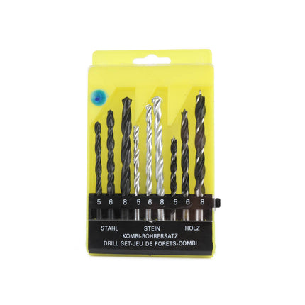 9-Delige Boorset: 5mm, 6mm, 8mm voor Hout, Metaal, Steen