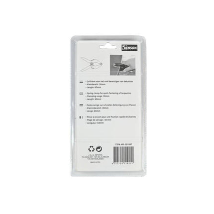 Zeilklem 30mm 60mm, 8 stuks: ideaal voor dekzeilen en klusprojecten