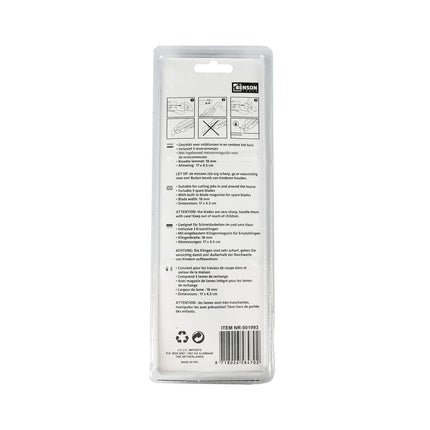 Afbreekmes 18 mm, incl. 3 reservemessen, ideaal voor nauwkeurig snijden.