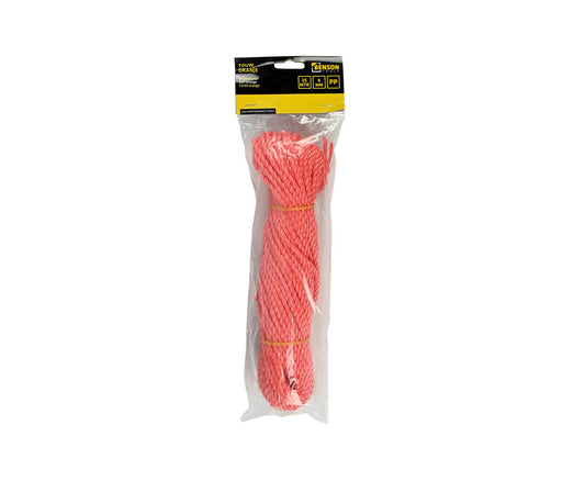4mm x 25m Oranje Polypropyleen Touw, 175kg MBL, Ideaal voor Camping