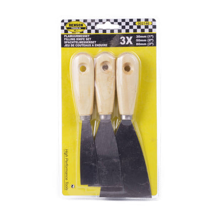 Plamuurmessenset 3 dlg - 30/50/80mm voor vulstoffen en verf