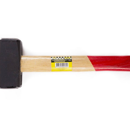 Moker 1kg Staal met Houten Antislipsteel voor Sloopwerkzaamheden