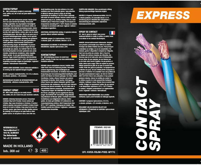 Express Contactspray 300 ml - Verwijdert Oxiden en Beschermt Contacten