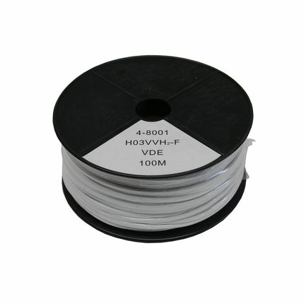 Stroomkabel 100m Wit 2x0.75mm² voor Verlichting en Apparaten