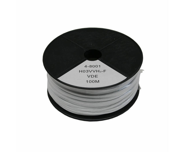 Stroomkabel 100m Wit 2x0.75mm² voor Verlichting en Apparaten