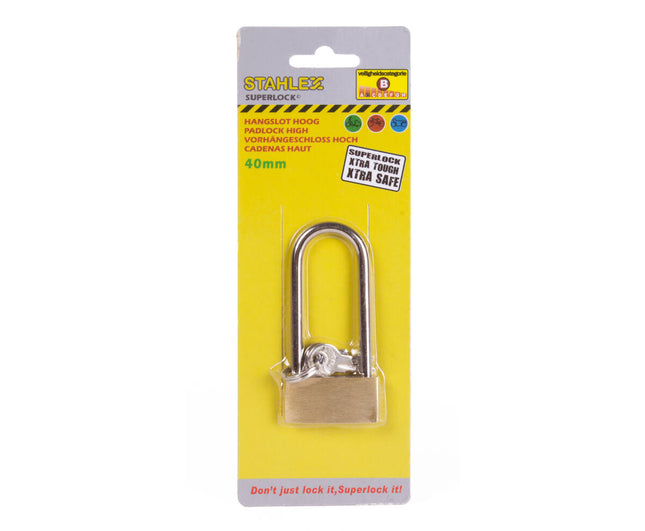 Hangslot 40 mm Staal - Beschermt Schuur, Fiets, Poort, Inclusief 3 Sleutels