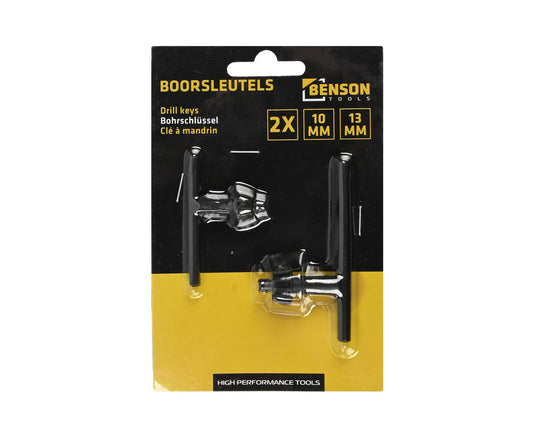 Boorsleutels Set 2-delig, 10+13 mm, ideaal voor bouw en onderhoud.