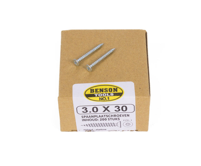 Spaanplaatschroef 3.0x30mm - Ideaal voor Houten Panelen en MDF