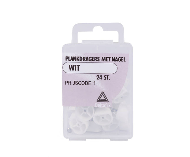 Stalen plankdrager met nagels, ideaal voor stevige wandmontage.