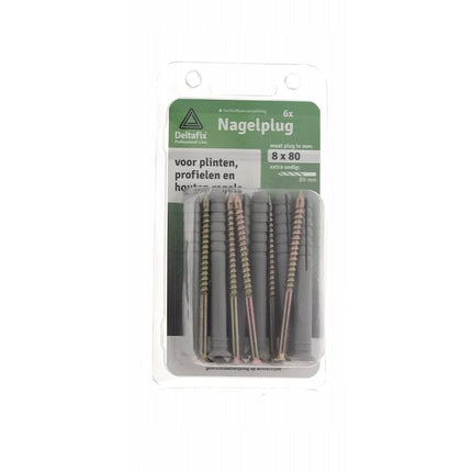 Slagplug 8x80mm voor zware bevestiging in beton en baksteen.