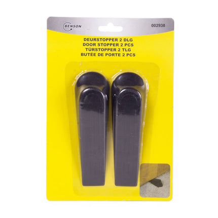 Zwarte Deurstopper Wig 11,8 cm - Set van 2 voor Veilig Deurgebruik
