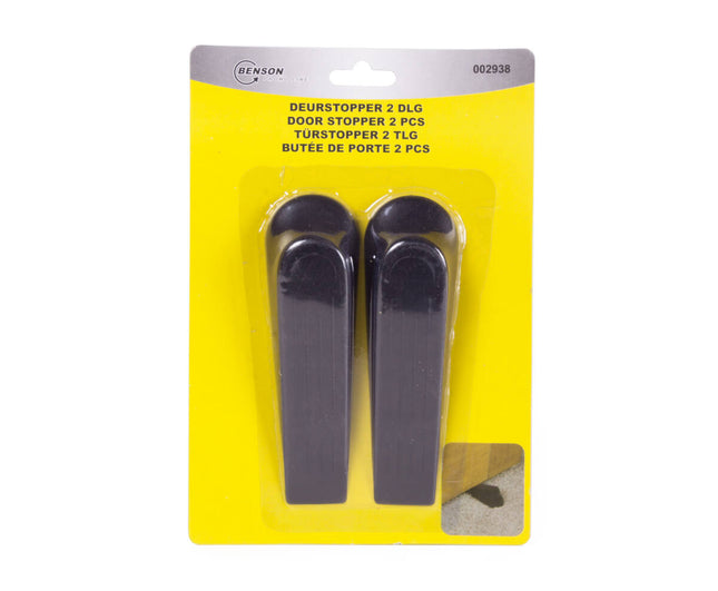 Zwarte Deurstopper Wig 11,8 cm - Set van 2 voor Veilig Deurgebruik