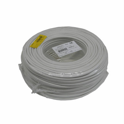 Ronde Stroomkabel 2x1.00mm², 100m Wit - Voor Elektrische Installaties