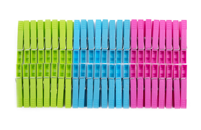 Wasknijpers kunststof 48 dlg – Materiaal kunststof, Kleur assorti (meerkleurig)
