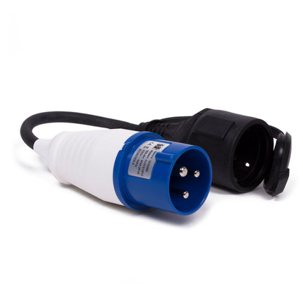 CEE verloop contra 0.35 mtr – Lengte 0,35 meter, Kabeltype H07RN-F 3G1.5 mm², 0,35 meter