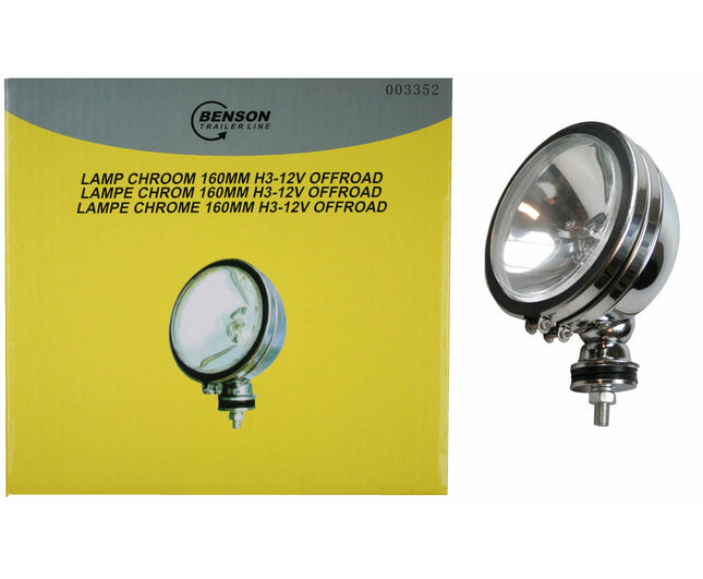 Rally Lamp Chroom 160mm, H3 12V voor Offroad Verlichting