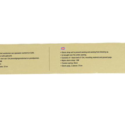 Stormbandset 13 mtr – Materiaal Nylon – sterk en weerbestendig, 13 meter, 20 cm