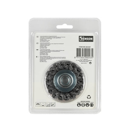 Staalborstel 75mm M14x2 voor Roest- en Verfreiniging, Max 12.500 RPM