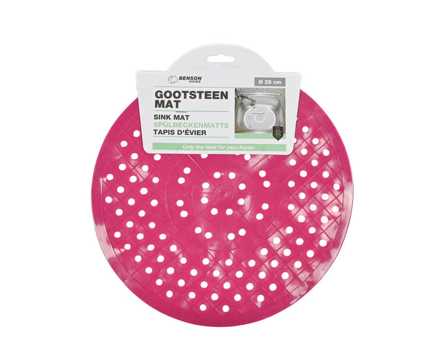 Ronde PVC Gootsteenmat 28cm: Beschermt glazen, eenvoudig schoon te maken.