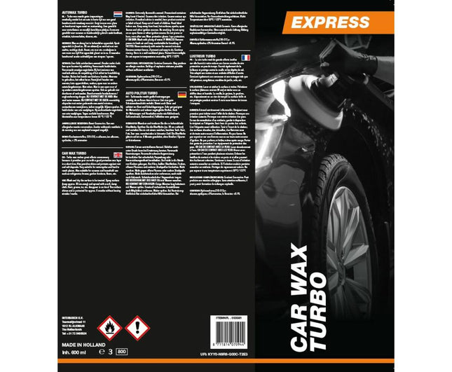 Express Autowax Turbo Wax 600ml: Snelle Glans en Weerbescherming Auto