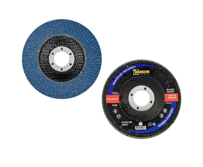 Lamellenschijf 115 mm K60 - Verwijdert roest/verf, past op slijpers