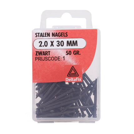 Stalen Nagels 2.0x30 mm Zwart, Corrosiebestendig voor Bouwprojecten