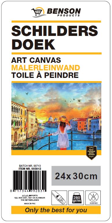 Schilders doek 24 x 30 cm – Geschikt voor olie, acryl verf en airbrush, 280g
