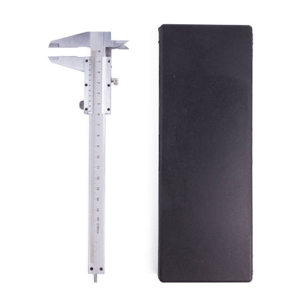 Schuifmaat 150mm Metaal met Fixeerknop en Opbergkoffer, Dual Scale