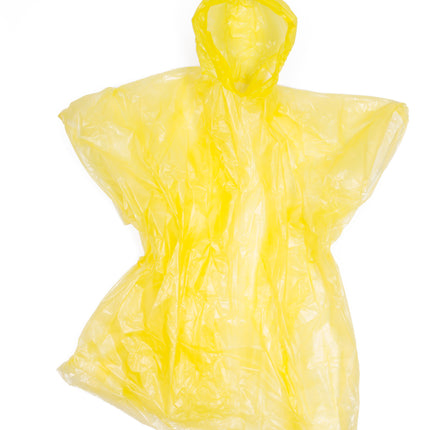 Poncho wegwerp mix – Kleuren geel en blauw, Materiaal PE, compact