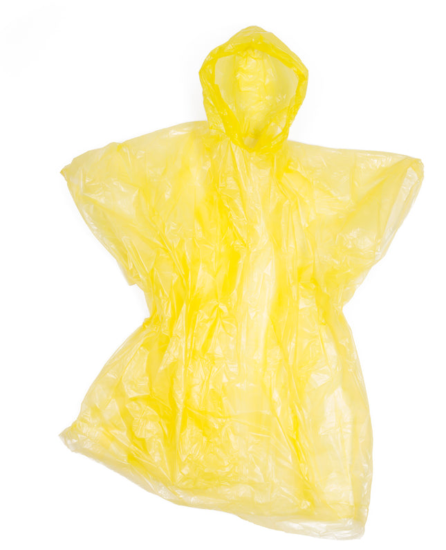 Poncho wegwerp mix – Kleuren geel en blauw, Materiaal PE, compact