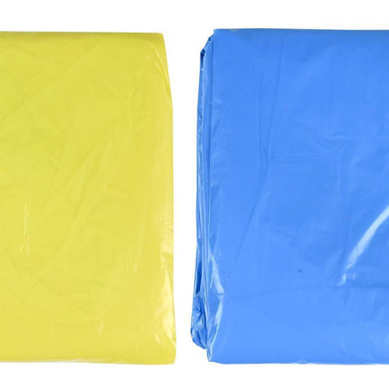 Poncho wegwerp mix – Kleuren geel en blauw, Materiaal PE, compact
