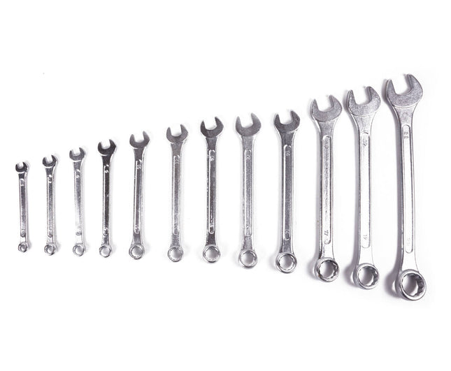 Ring Steek Sleutel Set 12-dlg 6-22mm Chroom-Vanadium Staal Etui