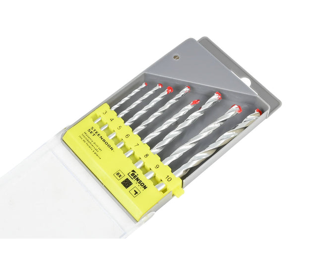 8-delige Steenboorset: 3-10 mm, ideaal voor beton en natuursteen.