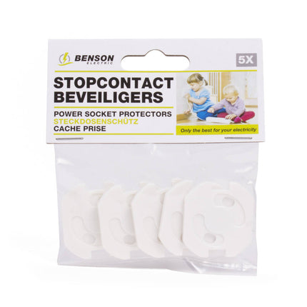 Stopcontactbeveiligers 5-delig, eenvoudig te installeren, kindveilig.
