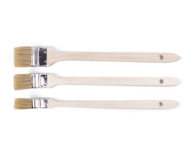 Radiatorkwast Set 3 dlg: 25/38/50mm, Lange Steel voor Smalle Ruimtes