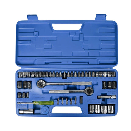 Doppenset 52 dlg - 1/4, 3/8, 1/2 Doppen met Ratel en Koffer
