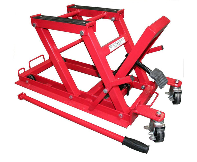 Motorfietslift 680kg, verstelbaar 16-42cm, inklapbaar en mobiel.