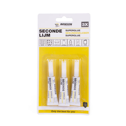 Secondelijm 3 dlg - Snelle hechting voor hout, metaal & keramiek