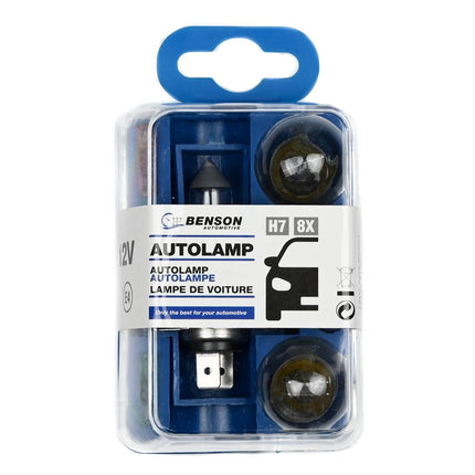 Autolamp H7 12V Set: 8-delig, inclusief zekeringen, E4 gecertificeerd.