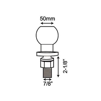 Kogelbout 50mm 3500lbs, ideaal voor zwaar transport.