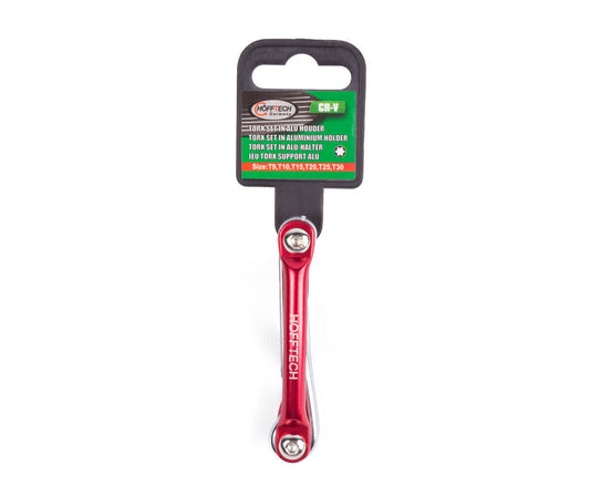 11-delige Torx sleutelset in aluminium houder, ideaal voor montage.