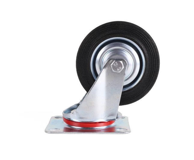 Zwenkwiel 100mm, Massief Rubber, 70kg, Perfect voor Zware Apparatuur