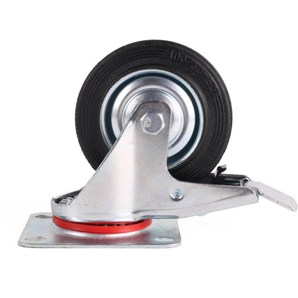 Zwenkwiel 100mm met Rem, 70kg Draagvermogen, Voor Meubels en Apparatuur