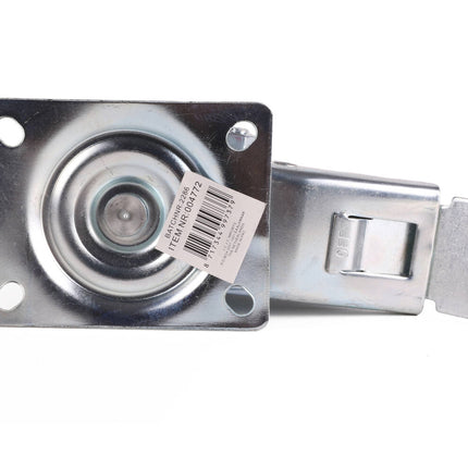 Zwenkwiel met Rem 160 mm, 140 kg, Massief Rubber, 4-Gats Bevestiging