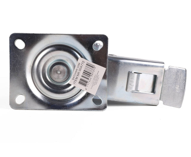 Zwenkwiel met Rem 160 mm, 140 kg, Massief Rubber, 4-Gats Bevestiging