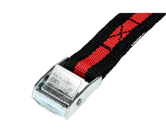 Spanbanden Set 2.5m x 25mm Zwart/Rood, 200kg Breekkracht, 2-delig