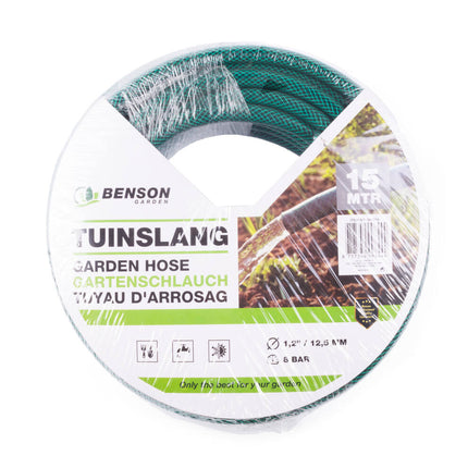 Tuinslang 15m - Voor Planten Besproeien, 1/2" Aansluiting, 8 Bar