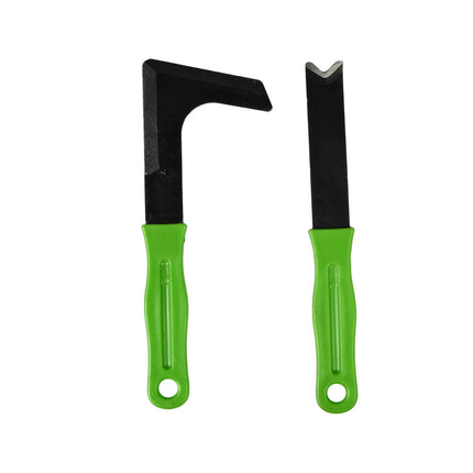 Onkruidschraper Set 2-delig: Haaks en recht, carbon staal, 20 cm.