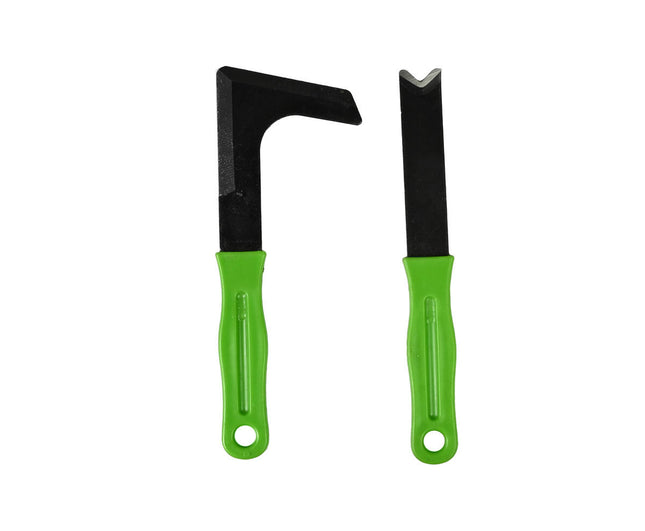 Onkruidschraper Set 2-delig: Haaks en recht, carbon staal, 20 cm.