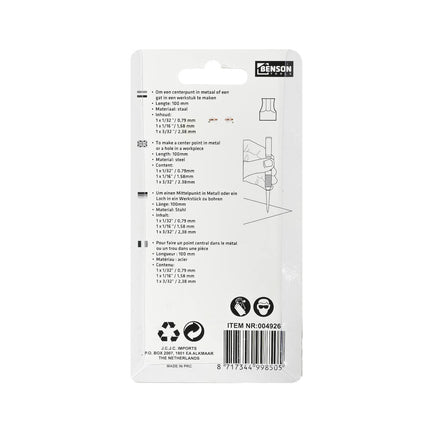 Centerpunt 100 mm 3-delig Staal - Precisiewerk Metaalbewerking Set